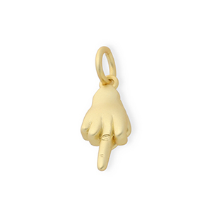 TQ Metall Brass Anh&auml;nger Middle Finger Gold