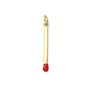 TQ Metall Brass Anh&auml;nger Matchstick Gold-red