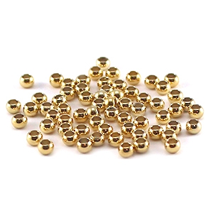 DQ Quetsch Perle 3mm Gold 