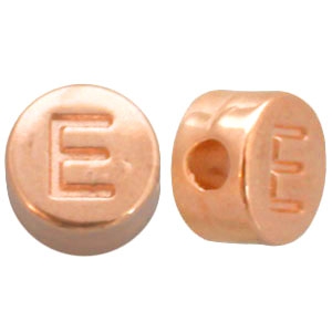 DQ Metall Perle Buchstabe E Rosegold (Nickelfrei)