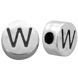 Metall DQ Perlen Buchstabe W Antik silber (Nickelfrei)