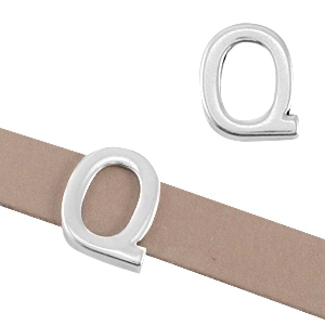 Schieber Metall DQ Buchstabe "Q" &Oslash;10.3x2.3mm Antik silber (nickelfrei)