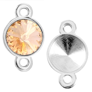 Metall DQ Zwischenst&uuml;ck/Fassung f&uuml;r Rivoli Chaton 1122-12mm Antik silber (nickelfrei)