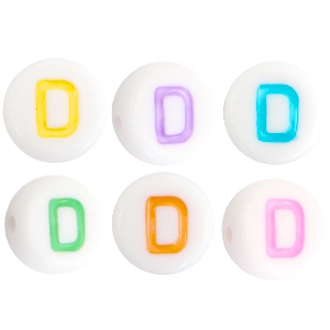 Acryl Buchstaben D Multicolor-Weiss