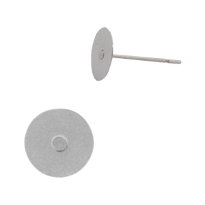 Stainless Steel - Rostfrei Stahl Ohrringe/Ohrstecker f&uuml;r 7mm Cabochon und SS34 flatback Silber 