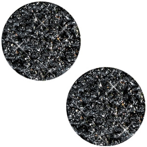 12mm flach Polaris Elements Cabochon Goldstein Black