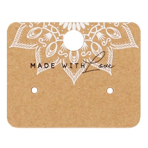 Karten f&uuml;r Schmuck "made with love" Mandala Brown