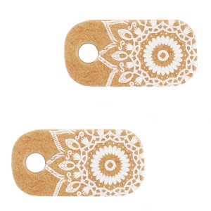 Karten f&uuml;r Schmuck "made with love" Mandala Brown