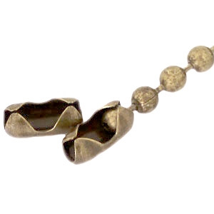 DQ Metall Verschluss f&uuml;r 2mm Kugelkette Antik gold