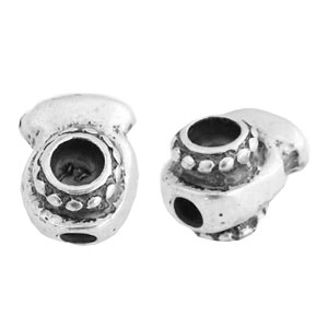 Perlen Metall TQ mit Fassung 4mm Antique silber