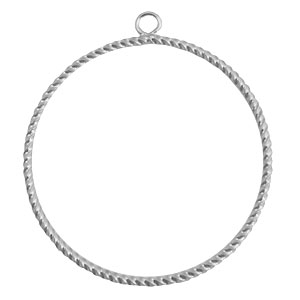 Anh&auml;nger Metall TQ Anh&auml;nger rund mit &Ouml;se 48mm Antique silber