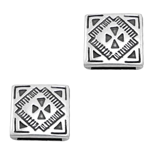 Zubeh&ouml;r Metall TQ Schieber viereckig &Oslash;13.8x2.4mm Antique silber