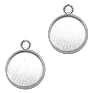 Metall Fassung Anh&auml;nger f&uuml;r Cabochon 12mm Antik silber