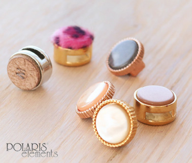 Cuoio Fassungen / Schieber f&uuml;r 15 mm Leder und 20 mm Cabochon