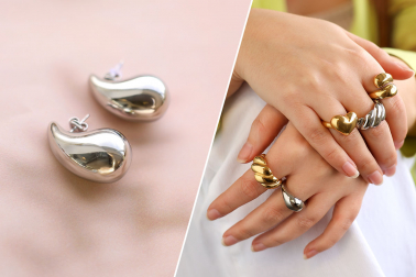 Neue SerieStainless Steel-Ohrringe und Ringe