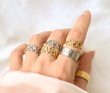 Neue serie mit romantischen Ringe aus Edelstahl