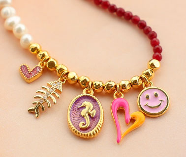 Neu! Fr&ouml;hliche Perlen und emaillierte DQ-Metallanh&auml;nger 