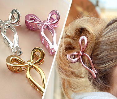 Haarklammern mit Schleifen in edlem Metallic-Effekt