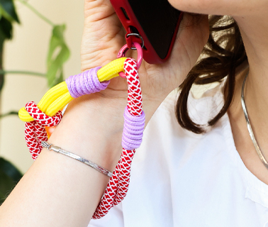 Trendige Segeltau-Handyketten mit Befestigung