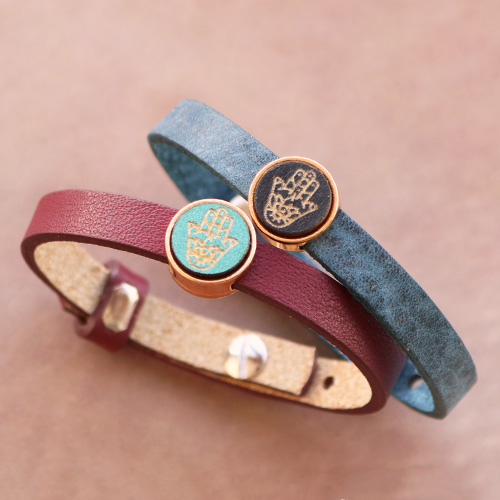 Neue Inspiration mit Holz Cabochons,Cuoio Armb&auml;ndern und Macram&eacute; Band