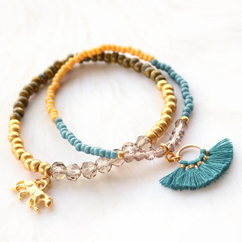 Armb&auml;nder aus neuen Facettperlen + trendy Schmuck Karten