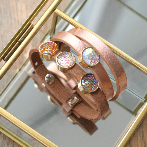 Besonderen Schmuck mit Basic Cabochons und Cuoio Armb&auml;ndern