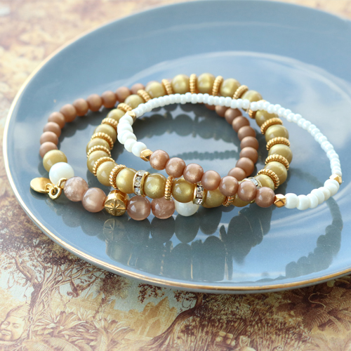 Polaris Elements Perlen Schmuck in warmen Farben mit herbstliche Look