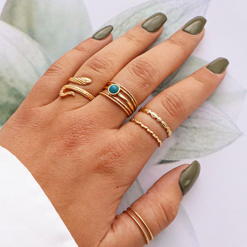 Inspiration, wie Sie Ringe aus Edelstahl kombinieren k&ouml;nnen.