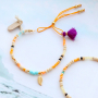 Farbenfrohe Armb&auml;nder designen mit 1,5 cm gro&szlig;en Quasten, Macram&eacute;-Band und verschiedenen Perlen!